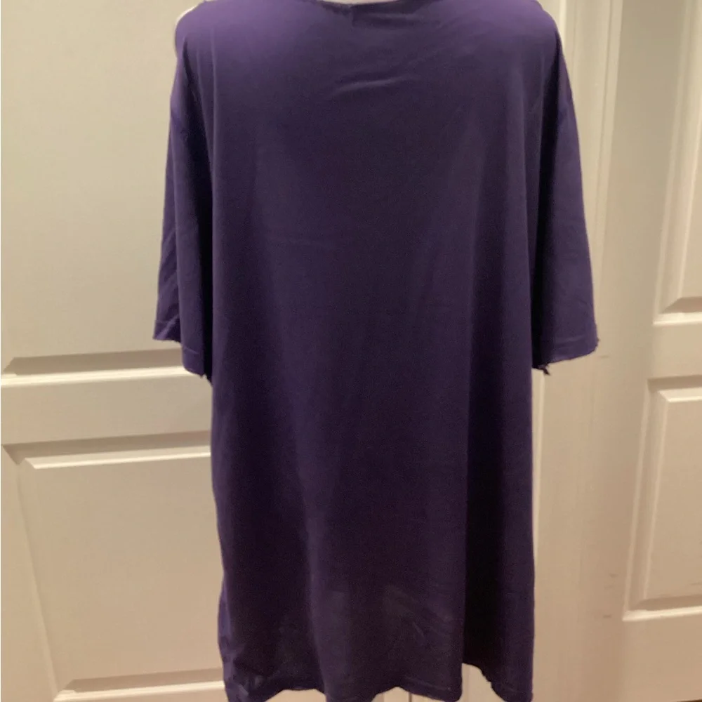 Customized Purple Cold-Shoulder Scoop Neck Raw Trim Tee